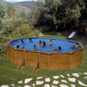 Piscina ovalada imitación madera 610x375x120cm Gre