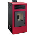 Estufa Pellets 13KW Alta Eficiencia, Rojo, 100m² Calefactable