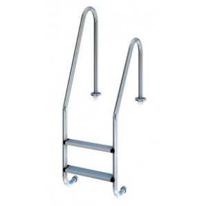 Escalera piscina asimétrica 2 peldaños AISI 304