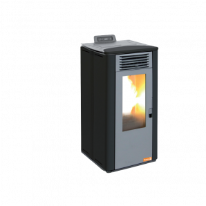 Estufa Terra De Aire Caliente Para Pellet 9 KW Negro Fundición