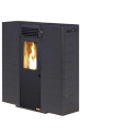 Estufa Pyreias 10Kw negra, pellets, eficiente A+