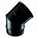 Codo 45º de acero inoxidable negro mate, diámetro 80mm