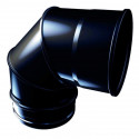 Codo 90º Tubo Inoxidable Negro Mate 80mm