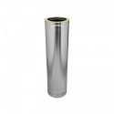 Tubo Recto Doble Pared 80mm x 50cm con abrazadera