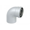 Codo 90º Coaxial Ø 60/100mm, Macho - Hembra