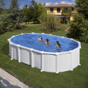 Piscina ovalada acero blanco Haiti 610x375x132cm con accesorios