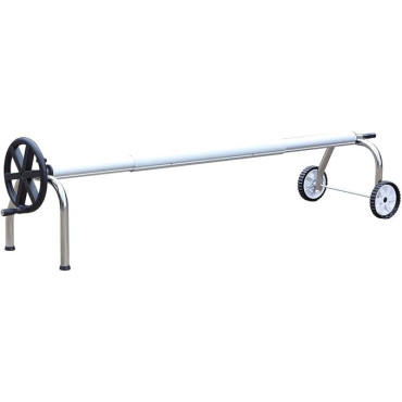 Enrollador telescópico robusto para cubierta de piscina de hasta 5,50m de ancho con tubo de 100mm