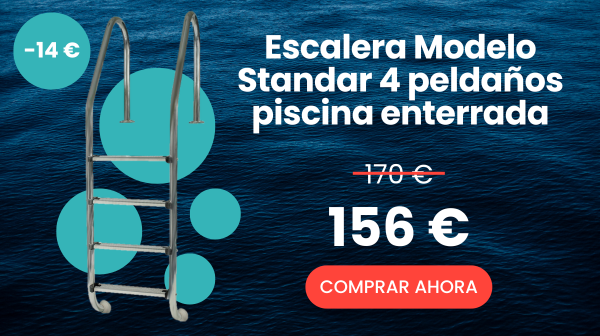 Escalera Modelo Standar 4 Peldaños Piscina Enterrada Aisi 304